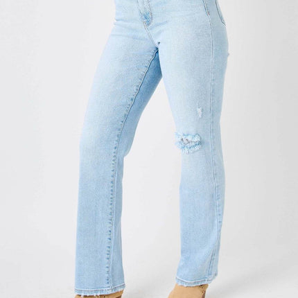 Judy Blue Full Size High Waist Distressed Straight Women Jeans