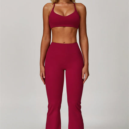 The Refresh Jacket Sports Bra Flared Leggings 3-Piece Set