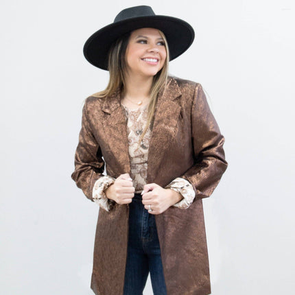 Metallic Copper Blazer