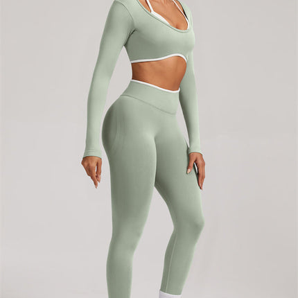 The Elevate New Long Sleeve Crop top Leggings 2-Piece Set