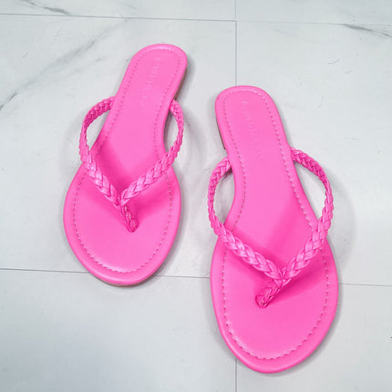 WILD DIVA Waikiki Beach Braided Strap Flip Flop (sz 7)