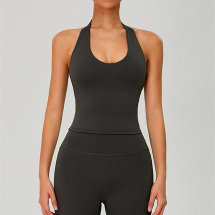 The Solid Halter Tank Top Leggings 2-Piece Set