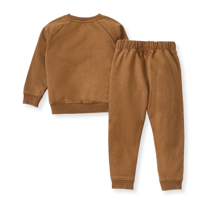 Acid Wash Football Toddler Sweatshirt Set
