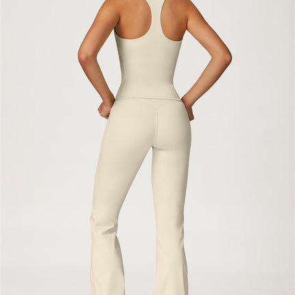 The Glacier Crop Tank Flared Leggings 2-Piece Set