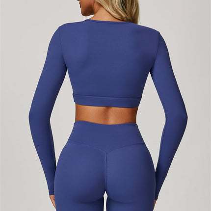 The Lavish Long Sleeve Cut-out Crop Top Flared Leggings 2-Piece Set