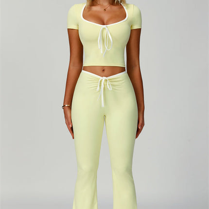 The Skyline Tie Top Flared Leggings 2-Piece Set
