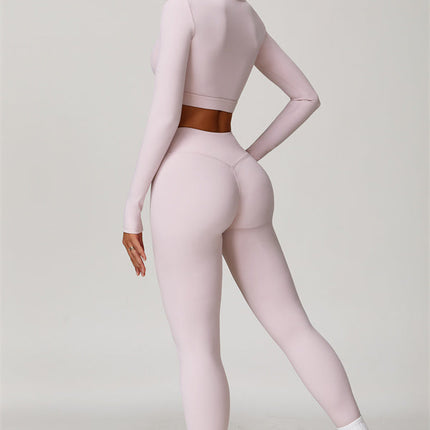 The Lavish Long Sleeve Cut-out Crop Top Leggings 2-Piece Set