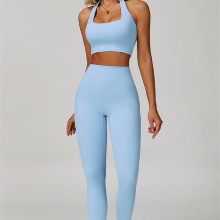 The Seraphine Halter Crop Top Leggings 2-Piece Set