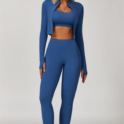The Eloise Jacket Sports Bra Leggings 3-Piece Set