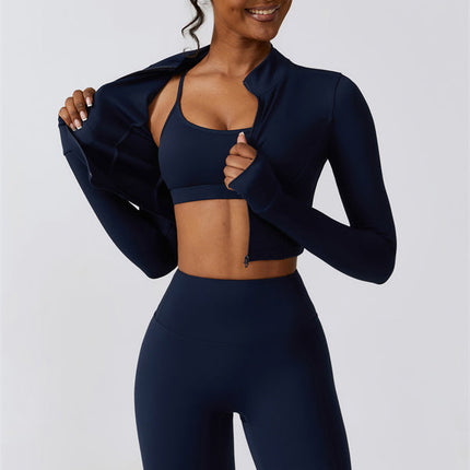 Juno Star Jacket Sports Bra Leggings 3-Piece Set