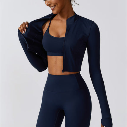 Juno Star Jacket Sports Bra Leggings 3-Piece Set