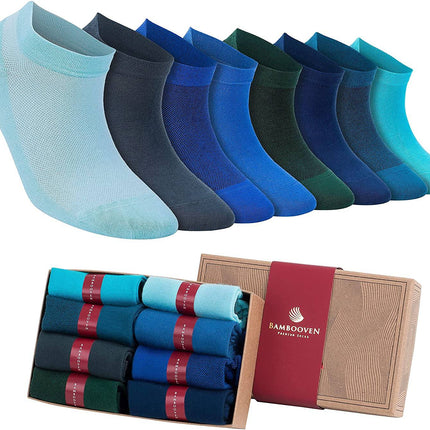 Women’s Bamboo Ankle Socks 8-Pack – Mixed Colors Soft Thin Low-Cut Socks