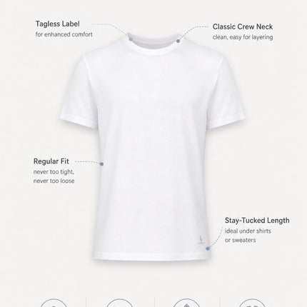 Men’s Bamboo Crew Neck Undershirts 3-Pack