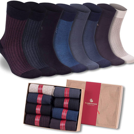 Men’s Bamboo Lightweight Dress & Trouser Socks – 8-Pack | Odor-Free, Breathable, Premium Comfort - 543