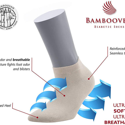 Women’s Bamboo No-Show Socks 6-Pack | Invisible, Breathable, Moisture-Wicking Socks - 612