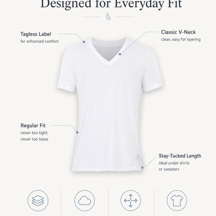 Men’s Bamboo V-Neck Undershirts 3-Pack