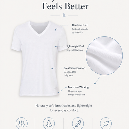 Men’s Bamboo V-Neck Undershirts 3-Pack