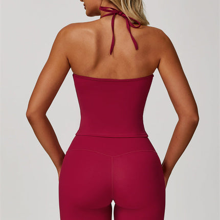 The Surge Halter Crop Top Flared Leggings 2-Piece Set