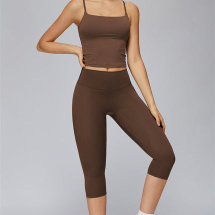 The FlexCore Crop Tank Capri Leggings 2-Piece Set