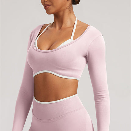 The Elevate Long Sleeve Crop top Shorts 2-Piece Set