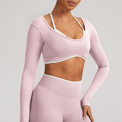 The Elevate Long Sleeve Crop top Shorts 2-Piece Set