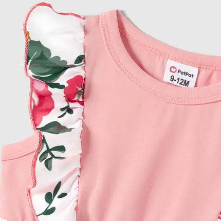 Family Matching Short-sleeve Colorblock T-shirts & Dresses