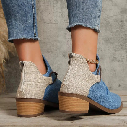 Stylish Block Heel Ankle Boots