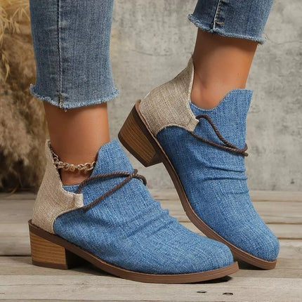 Stylish Block Heel Ankle Boots