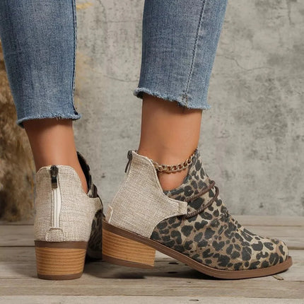 Stylish Block Heel Ankle Boots