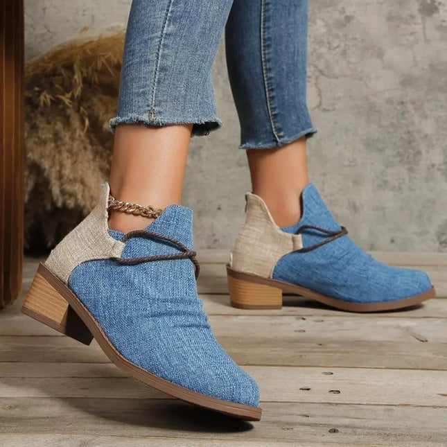 Stylish Block Heel Ankle Boots