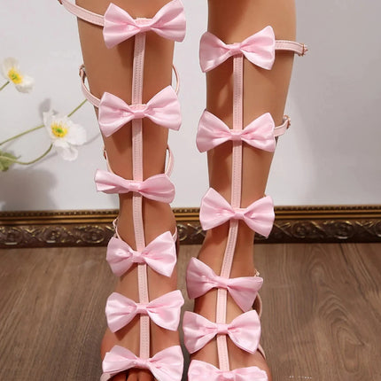 Trendy Fashion Bow Low Heels Sandals
