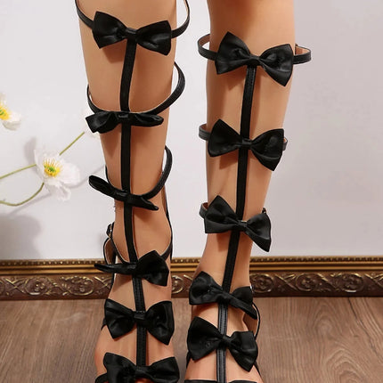 Trendy Fashion Bow Low Heels Sandals