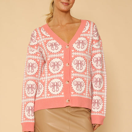 Tiled Bow Cardigan