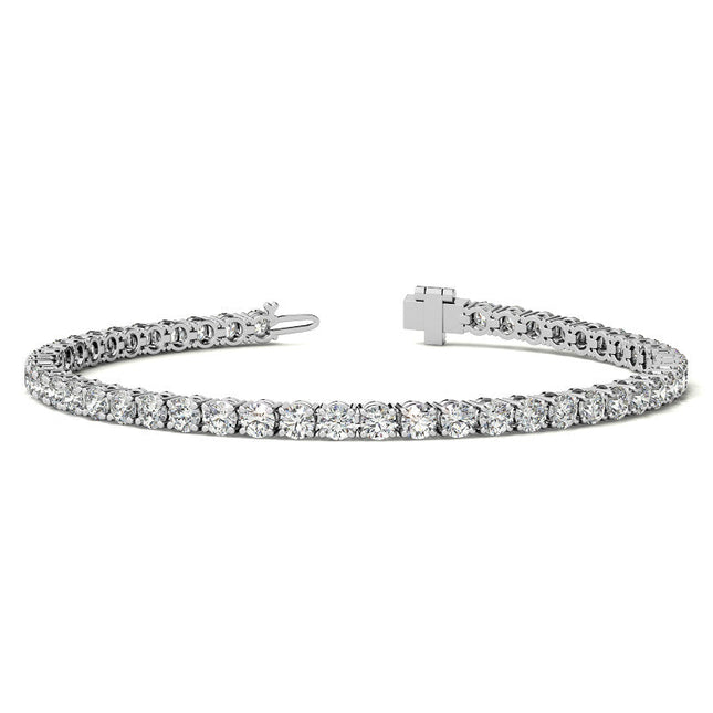 2CTW Created Moissanite Tennis Bracelet - Sterling Silver, 7" Length, White or 14K Gold Plated
