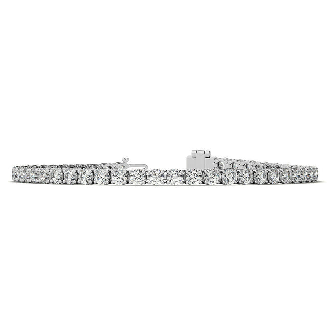 6ctw Created Sapphire Tennis Bracelet - 3mm Stones - 14K Gold Overlay in White, Yellow or Rose Gold