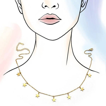 18K STAINLESS STEEL TARNISH FREE STAR NECKLACE