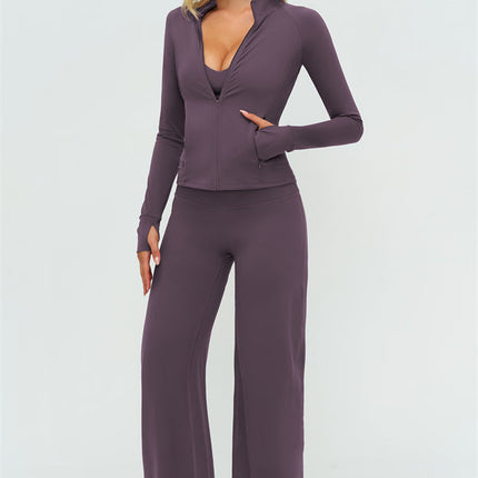 The Twirl Zip Jacket New Straight Leg Pants 2-Piece Set