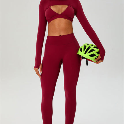 The Ember Sports Bra Crop Top Leggings 3-Piece Set