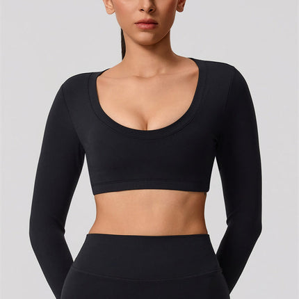 The Nestle Long Sleeve Crop Top Straight Leg Pants 2-Piece Set