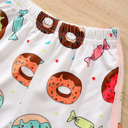 Children's Donut Round Neck Top and Pants Set
