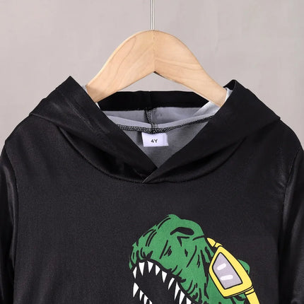 Children's Dinosaur Graphic Hoodie and Pants Set