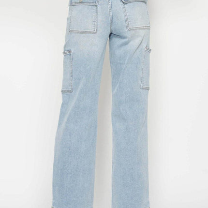 Judy Blue Full Size High Waist Straight Cargo Women Jeans