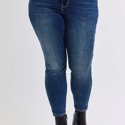Judy Blue Full Size Run Mid-Rise Waist Skinny Women Jeans with Thermal Lining