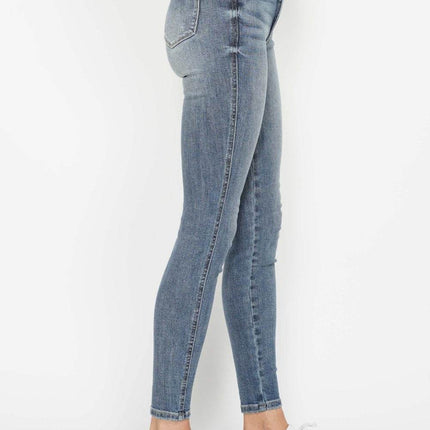 Judy Blue Full Size Tummy Control Contrast Wash Women Skinny Jeans