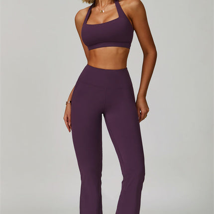 The Bold Halter Sports Bra Flared Leggings 2-Piece Set