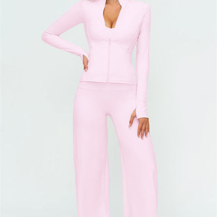 The Twirl Zip Jacket New Straight Leg Pants 2-Piece Set