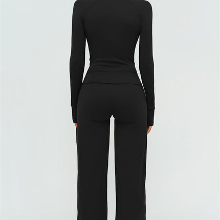 The Twirl Zip Jacket Sports Bra New Straight Leg Pants 3-Piece Set