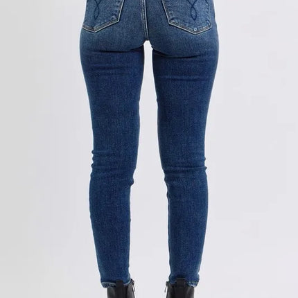 Judy Blue Full Size Run Mid-Rise Waist Skinny Women Jeans with Thermal Lining