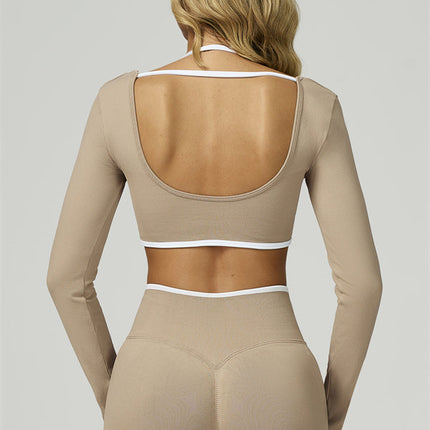 The Prime Line Long Sleeve Crop Top Shorts 2-Piece Set