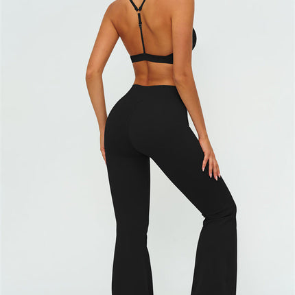 The Lushness Y-Back Sports Bra Flared Leggings 2-Piece Set
